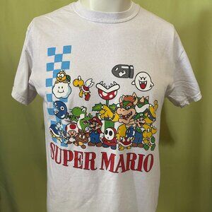 Super Mario 2021 Bowser Luigi Princess Peach Toad Men's White T Shirt Medium